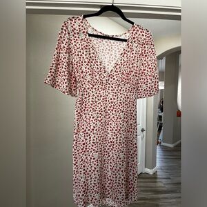 Billabong Red Flower Tieback Mini Dress L